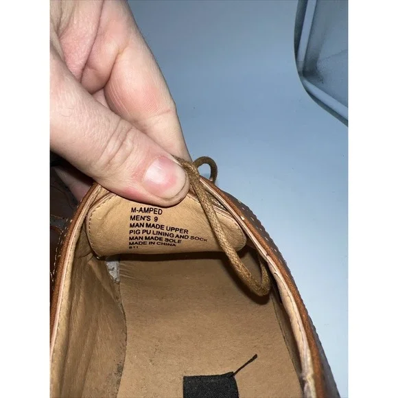 Steve Madden Men's M-AMPED Oxford Dress Shoes, Brown US Sz 9 M - Picture 7 of 7